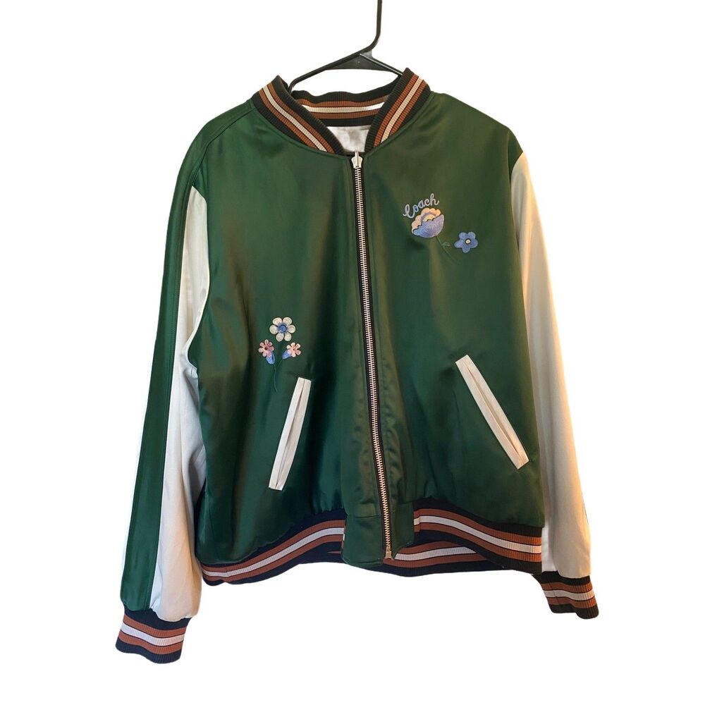 Coach Reversible Signature Souvenir Jacket Floral Embroidery Designer